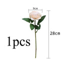 Beautiful Rose Peony Artificial Silk Eucalyptus Fake Flowers Small bouquet Flores Home Party Spring Wedding Decoration Artificial Silk Rose Flower Bouquet Lifelike Fake Rose for Wedding Home Party Decoration Event Gift Stevvex