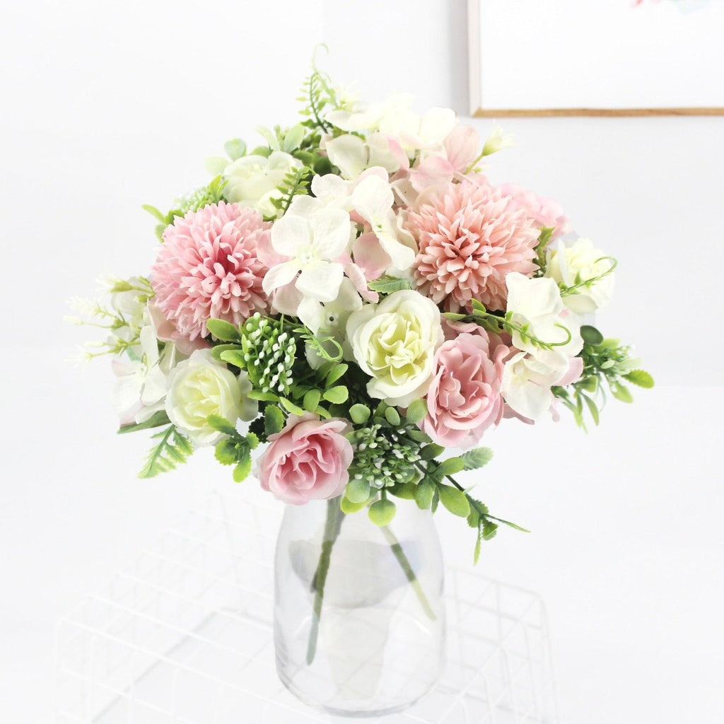 Beautiful Silk Hydrangeas Artificial Wedding Flowers For Bride Hand Silk Blooming Peony Fake Flowers Home Decoration Stevvex
