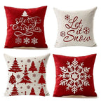 Beautiful Snowflake In Red Merry Christmas Gifts Xmas Cushion Cover Case Decorations Winter Holiday Party Pillow Zipper Pillowcase For Sofa Home Office Living Room Car Stevvex