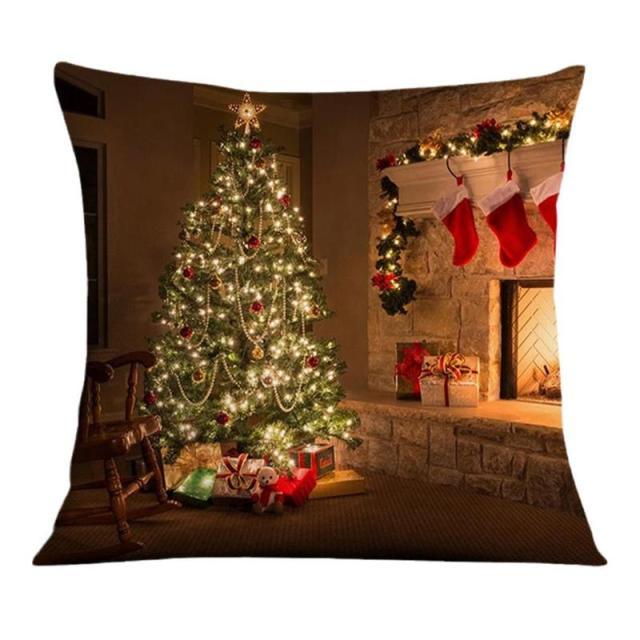 Beautiful Snowflake In Red Merry Christmas Gifts Xmas Cushion Cover Case Decorations Winter Holiday Party Pillow Zipper Pillowcase For Sofa Home Office Living Room Car Stevvex