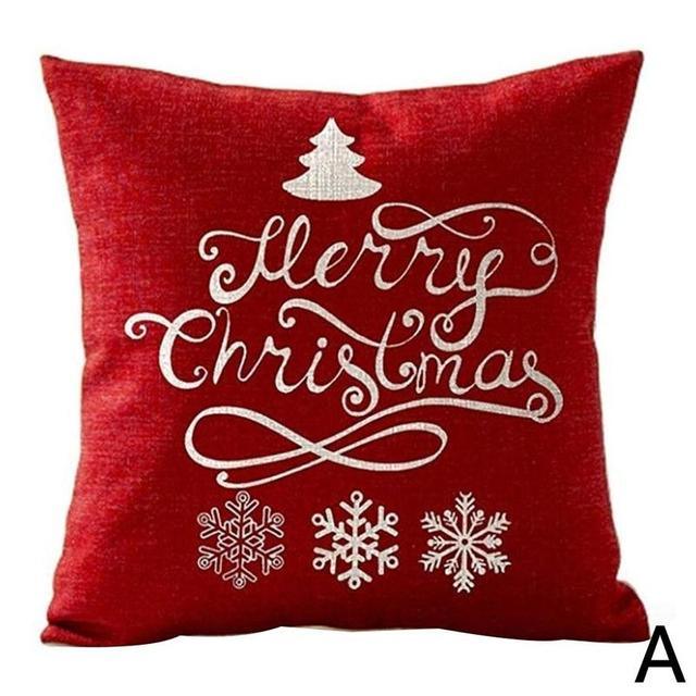 Beautiful Snowflake In Red Merry Christmas Gifts Xmas Cushion Cover Case Decorations Winter Holiday Party Pillow Zipper Pillowcase For Sofa Home Office Living Room Car Stevvex