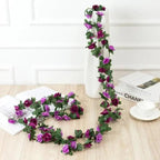 Beautifully Designed 250CM Rose Artificial Flowers Christmas Garland for Wedding Home Room Decoration Spring Autumn Garden Arch Fake Plant Vine Stevvex