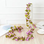 Beautifully Designed 250CM Rose Artificial Flowers Christmas Garland for Wedding Home Room Decoration Spring Autumn Garden Arch Fake Plant Vine Stevvex