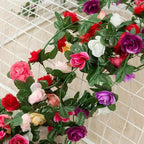 Beautifully Designed 250CM Rose Artificial Flowers Christmas Garland for Wedding Home Room Decoration Spring Autumn Garden Arch Fake Plant Vine Stevvex