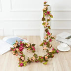 Beautifully Designed 250CM Rose Artificial Flowers Christmas Garland for Wedding Home Room Decoration Spring Autumn Garden Arch Fake Plant Vine Stevvex