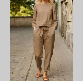Solid Color One-shoulder Casual Lace-up Women's Suit Pi-Mart