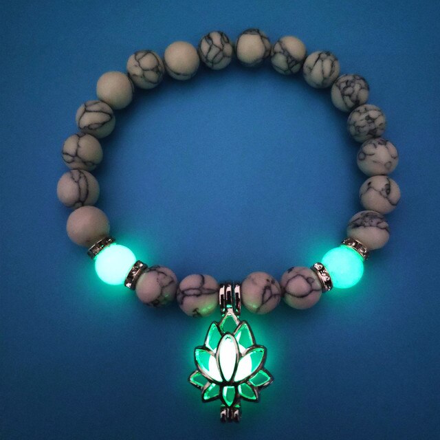 Glow In The Dark Natural Stone Bracelet Pi-Mart