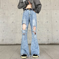 Retro Make Old Ripped Slim-fit Blue Jeans Lootquake LLC