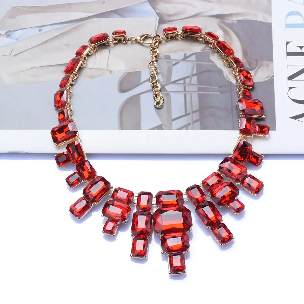 Luxurious Exaggerating Geometric Big Gem Necklace Lootquake LLC