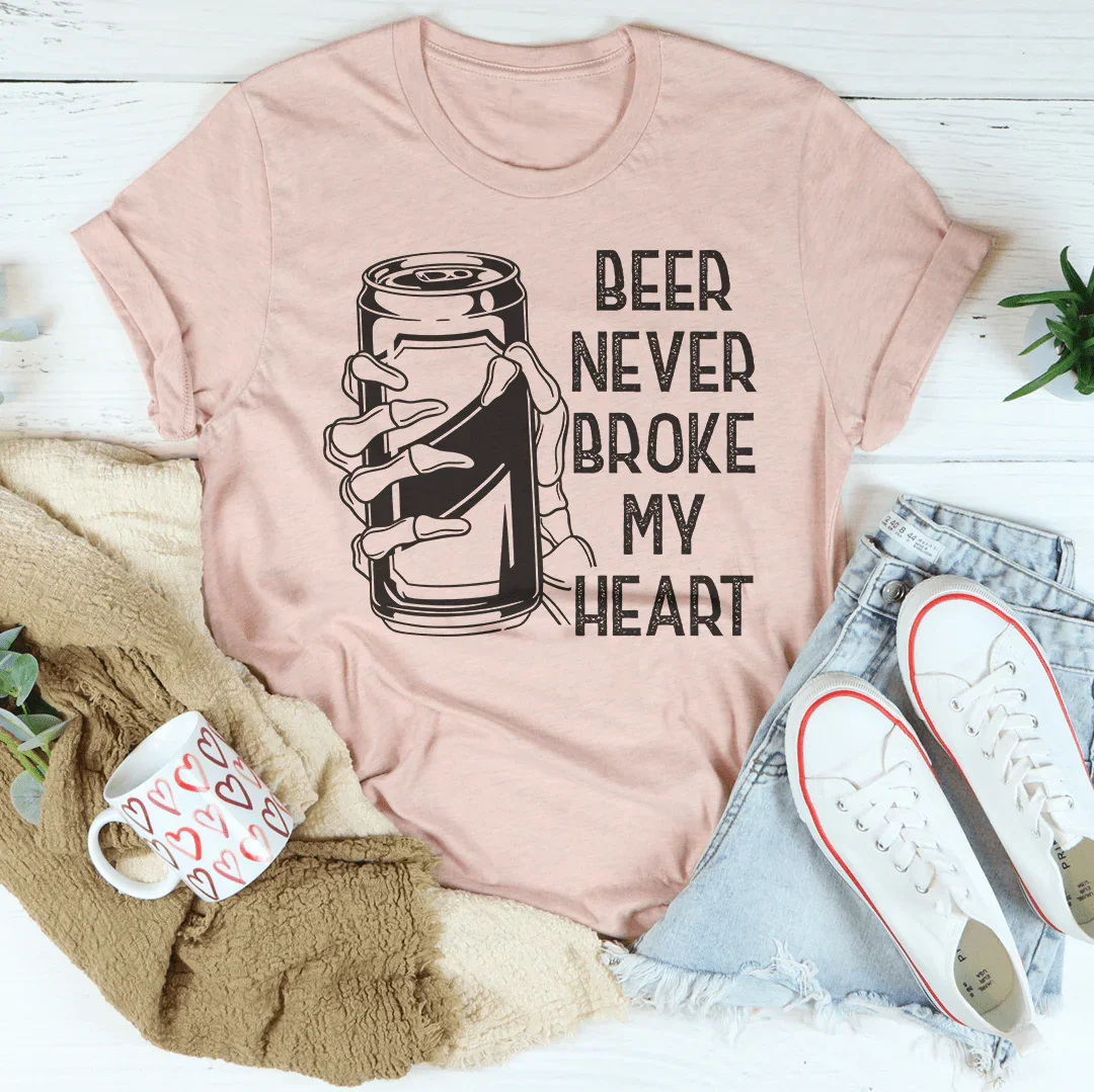 Beer Never Broke My Heart Skull Tee Peachy Sunday