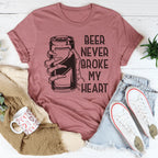 Beer Never Broke My Heart Skull Tee Peachy Sunday