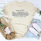 Behind Every B-tch Is A S-it Ton Of Kids Tee Peachy Sunday