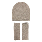 Alpaca Fingerless Knit Gloves Beige Long Ribbed Cuff Thumb Slit Warm Wrist BandsCo Straps