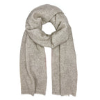 Beige Oversized Handloom Cashmere Scarf Wrap - Grade A Himalayan Soft Throw