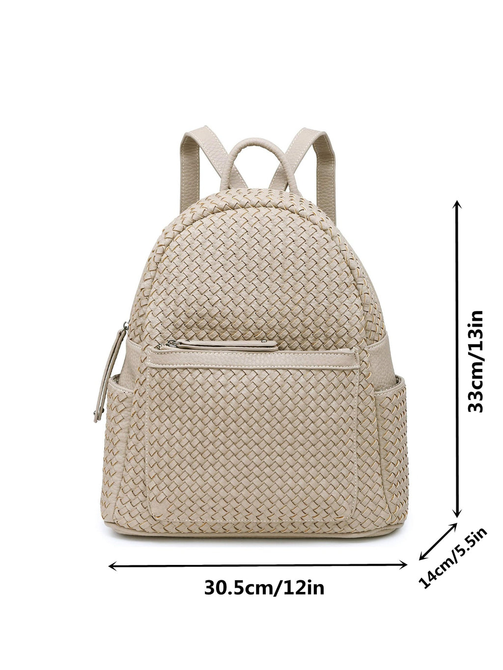 Woven backpack purse for women beige 2068 BE - SJB-DIAMOND ELITES