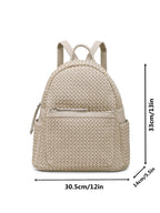 Woven backpack purse for women beige 2068 BE - SJB-DIAMOND ELITES