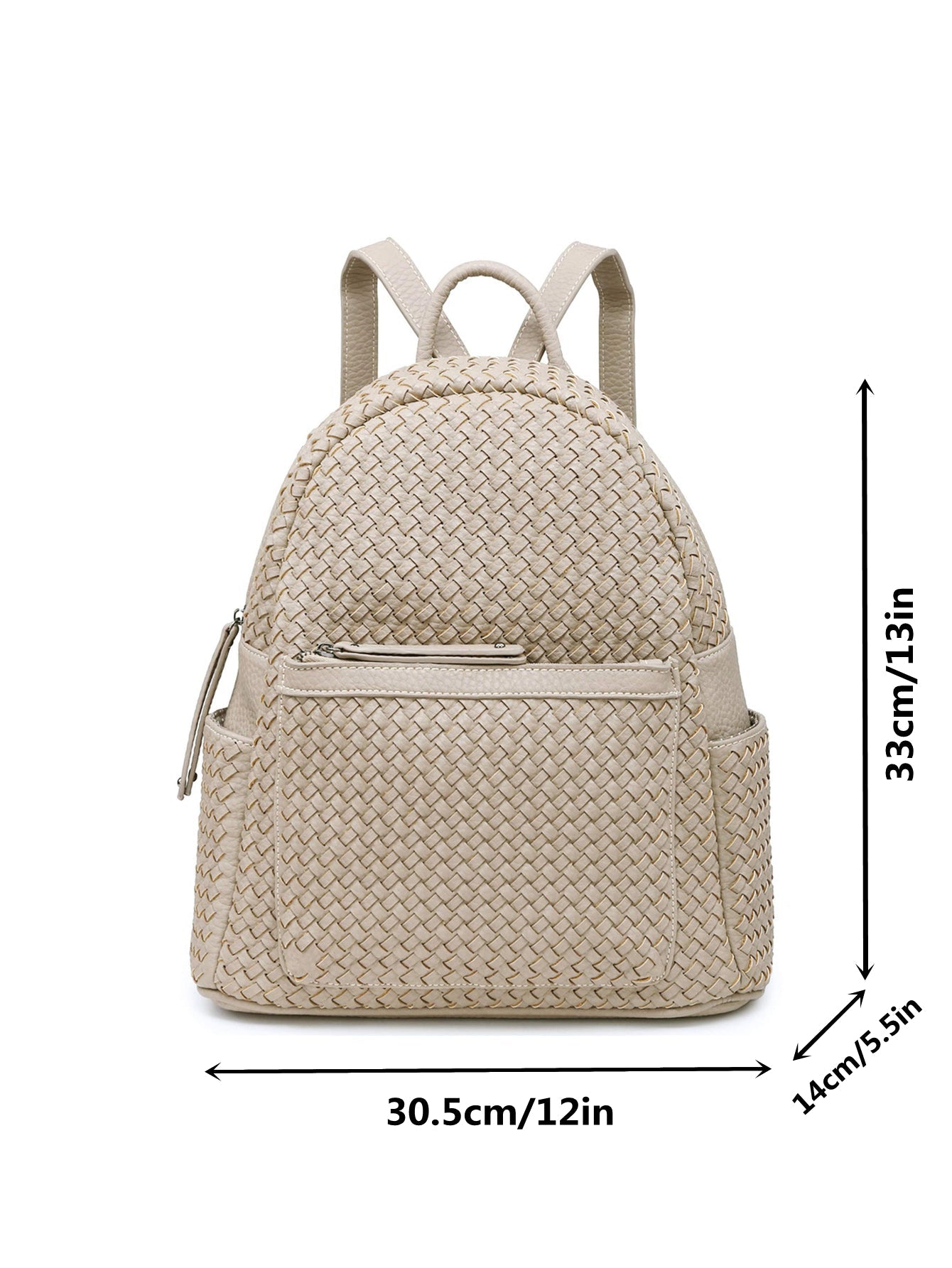 Woven backpack purse for women beige 2068 BE - SJB-DIAMOND ELITES
