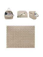 Woven backpack purse for women beige 2068 BE - SJB-DIAMOND ELITES
