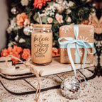 17oz Glass Tumbler With Bamboo Lid, 2 Steel Straws And Cleaner - Believe Joy BandsCo Straps