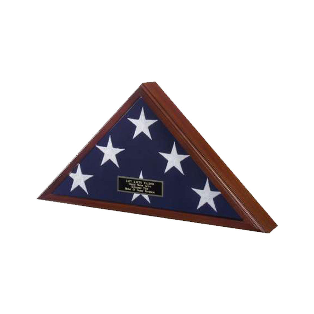 Cherry Veteran Memorial American Flag Case For Military Retirement Made In America. The Military Gift Store