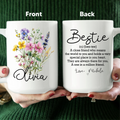 Bestie Definition Floral Custom Friendship Mug Peachy Sunday