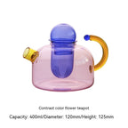 Creative Contrast Color High Temperature Resistant Glass Teapot Pi-Mart