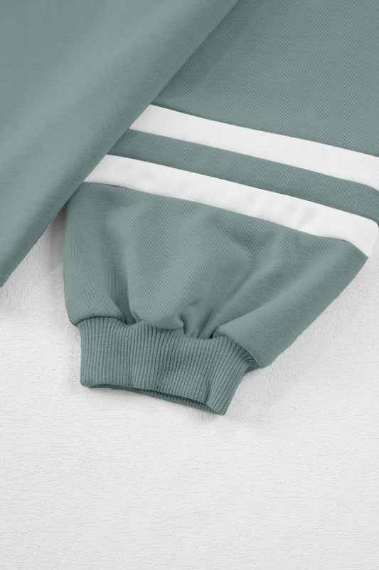 Varsity Stripe Pullover and Drawstring Pant Set THRIXINE