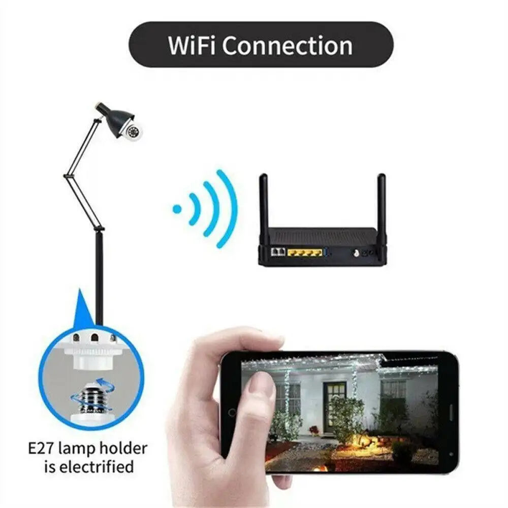 IR E27 Light Bulb Camera 1080P HD Wireless Wifi Smart Home Security Camera - SJB-DIAMOND ELITES