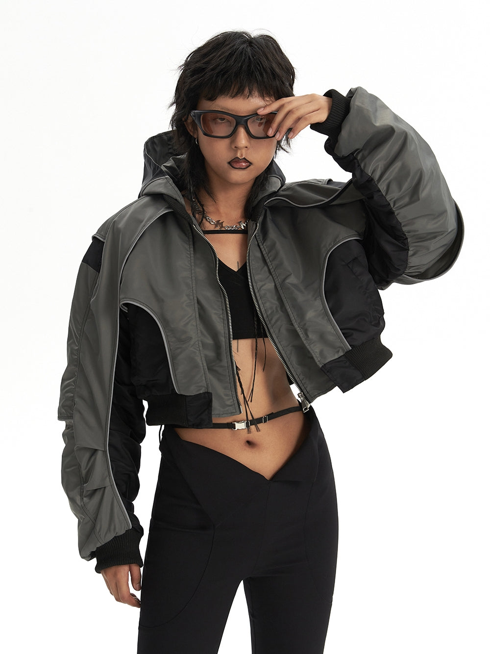 MA-1 Bomber Jacket Reflective Splicing Jacket
