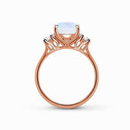 S925 Sterling Silver Oval Moonstone Ring Jewelry Pi-Mart