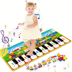 Musical Piano Mat for Kids, Floor Dance Toy with 10 Songs, 8 Animal Sounds, 5 Modes. Children'S Keyboard Blanket Music Touch Game Mat, Music Early Education Toy, Halloween Christmas Gift for Winter Lootquake LLC