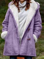 Full Size Pocketed Long Sleeve Hooded Toggle Jacket – Stylish & Functional Outerwear for Women Stevvex