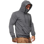 Men's Solid Color Plus Fleece Hoodie Sweatshirt Pi-Mart