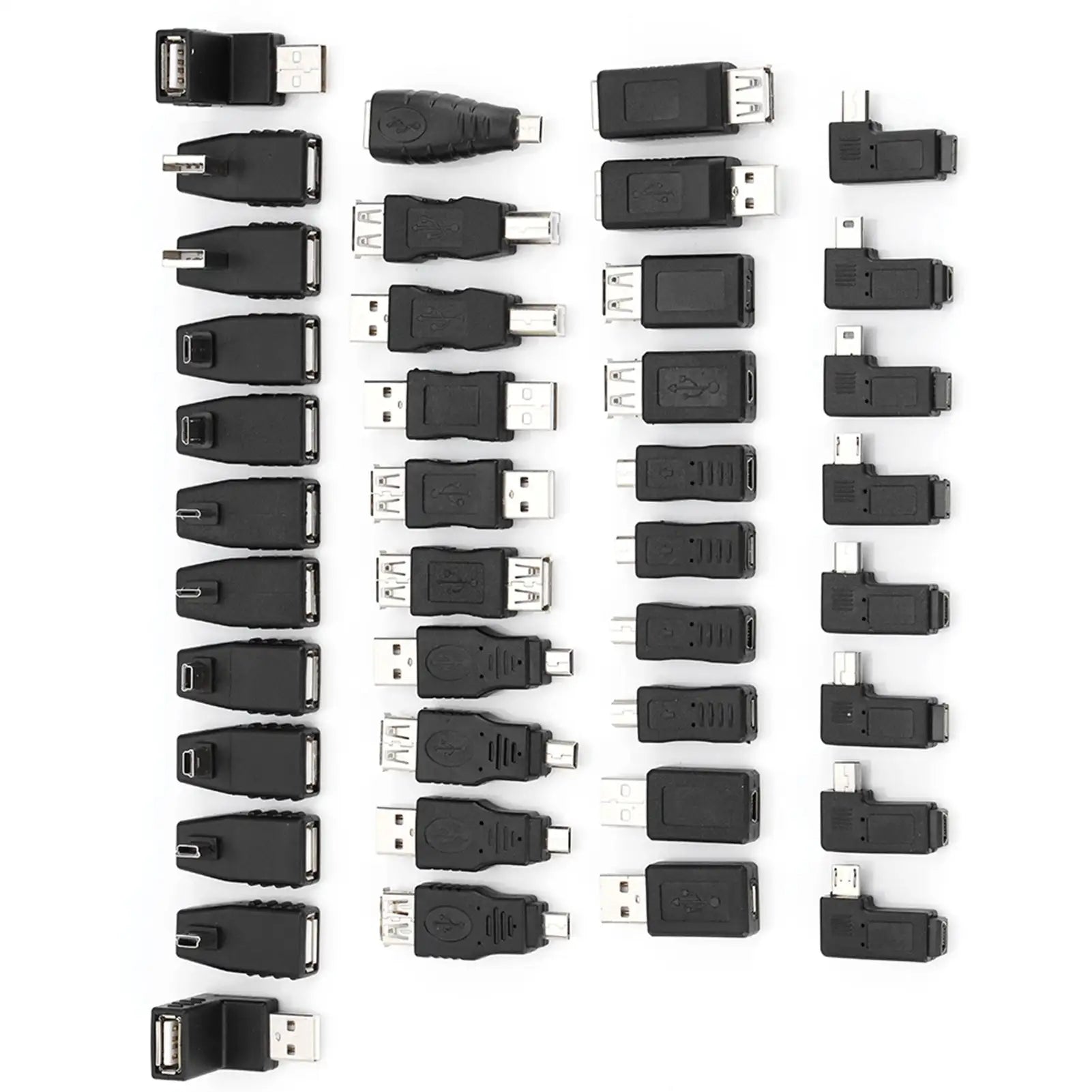 Pack of 40 Multiple USB2.0 Adapters Angled Mini Micro Type B Male Female Converters Connectors - SJB-DIAMOND ELITES