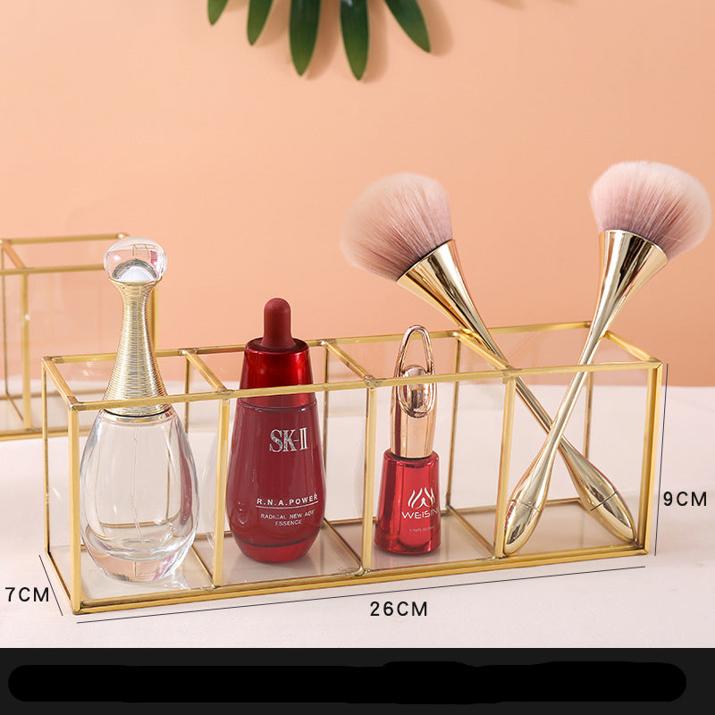 Multi-Cell Makeup Brush Bucket Cosmetic Desktop Storage Box Exquisite And High-End