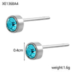Stainless Steel Gold-plated Birthday Stone Constellation Diamond Bone Nail Pi-Mart