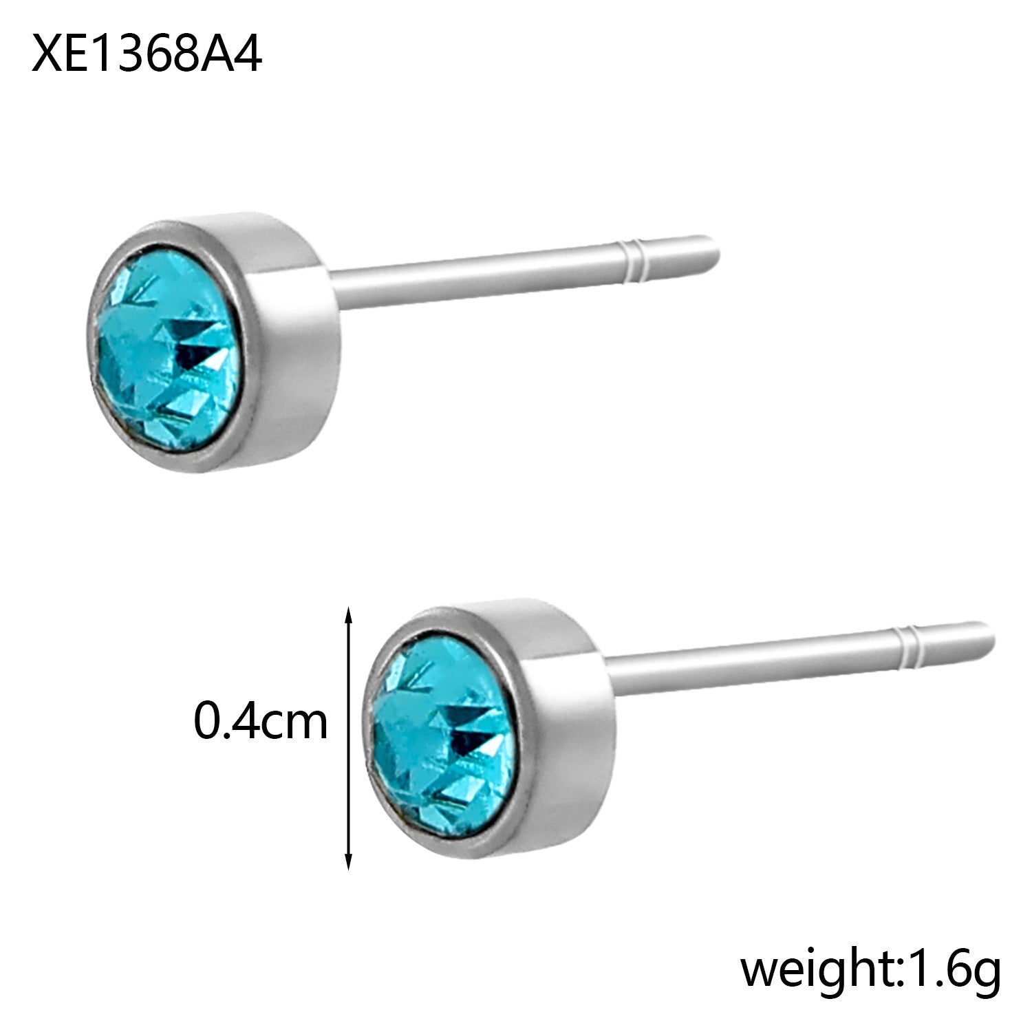 Stainless Steel Gold-plated Birthday Stone Constellation Diamond Bone Nail Pi-Mart