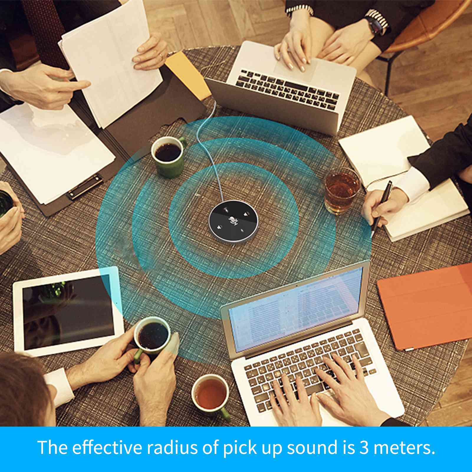 Desktop USB Conference Speakerphone Microphone Built-in Speaker 360° Omnidirectional PC Computer Condenser Mic with  Function Volume Adjustment Plug & Play Compatible with Windows Mac for PC Lapto - SJB-DIAMOND ELITES