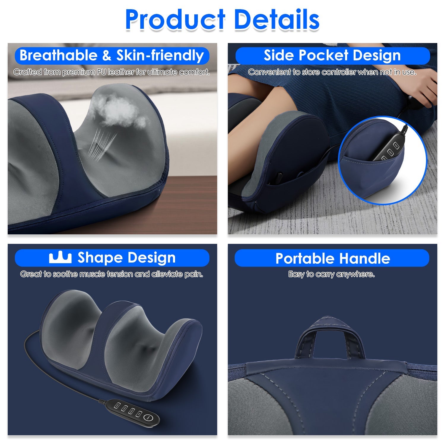 1Pc Shiatsu Foot Massager With Heat Foot Calf Thigh Arm Massager Machine With 3 Modes 3 Intensity Levels Gifts For Mom Dad Lover Lootquake LLC