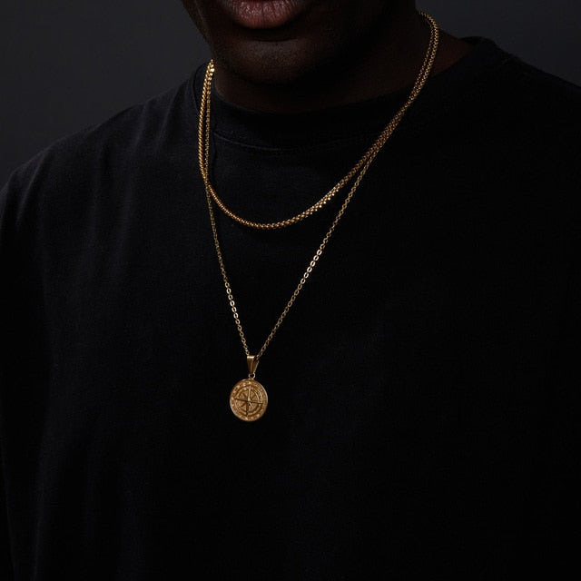 Vnox Layered Necklaces for Men Pi-Mart