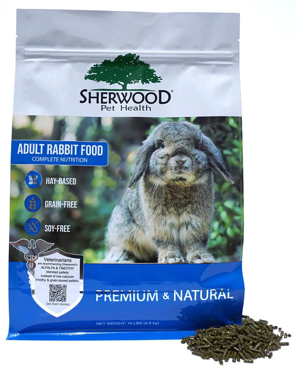 Sherwood Pet Health Adult Rabbit Food Alfalfa Timothy Hay-Based Blend 10 lbs Grain and Soy-Free for Better Digestion Lootquake LLC