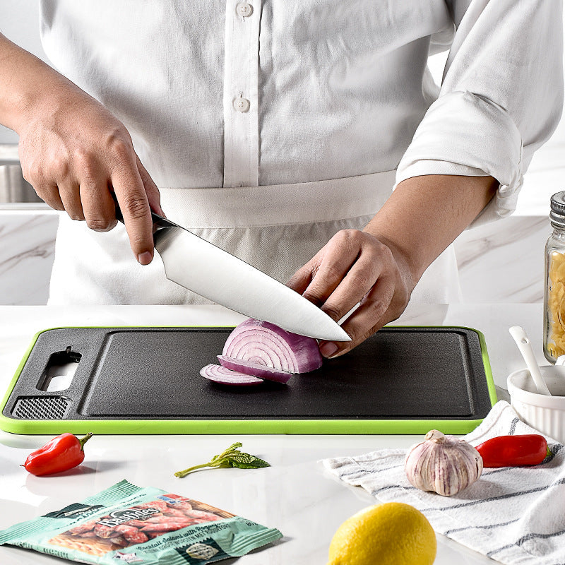 Double-side Cutting Board With Defrosting Function Chopping Board Kitchen Grinding Cutting Board With Knife Sharpener Pi-Mart