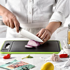 Double-side Cutting Board With Defrosting Function Chopping Board Kitchen Grinding Cutting Board With Knife Sharpener Pi-Mart