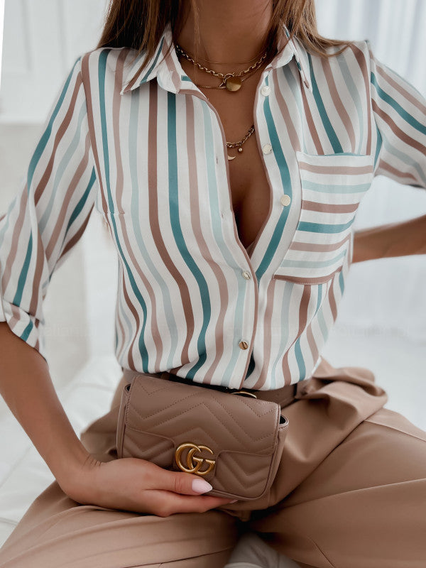 Fashion Long Sleeve Printed Shirt Pi-Mart