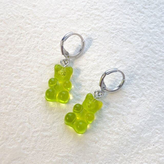 Cute Acrylic Gummy Bear Dangle Earrings Pi-Mart