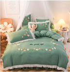 Three-piece Set On Single Bed With Wind Ruffled Duvet Cover Pi-Mart