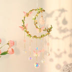 Sun Catcher Winding Leaf Flower Butterfly Leaves Moon Natural Crystal Pendant Pi-Mart