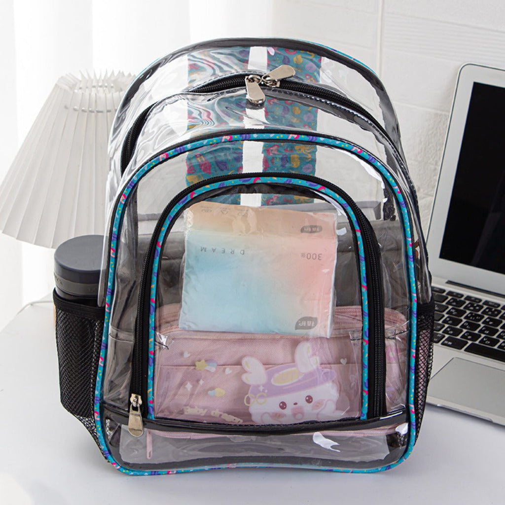 PVC transparent backpack, travel goods multi-layer storage waterproof backpack purse, Transparent backpack purse - SJB-DIAMOND ELITES