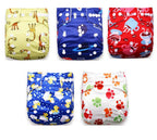 Modern Luxury Printed Baby Nappy 5pcs/Lot Washable Diapers Good Quality Pocket Diaper For Kids