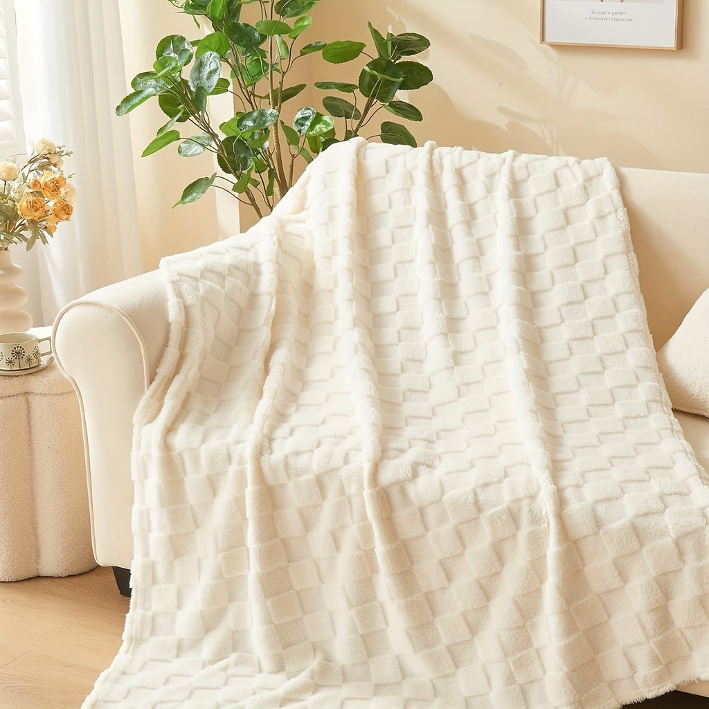 Soft and Cozy Luxurious Glam Plaid Throw Blanket - Reversible, All-Season 3D Checkered Pattern Fantasy Themed Polyester Flannel Fleece Bed Throw for Perfect Comfort Lootquake LLC